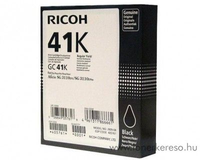 Ricoh SG3110 (GC41K) eredeti fekete black tintapatron 405761