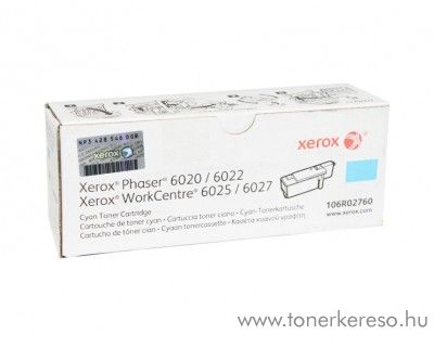 Xerox Phaser 6020/6022 eredeti cyan toner 106R02760 Xerox WorkCentre 6027 lzernyomtathoz